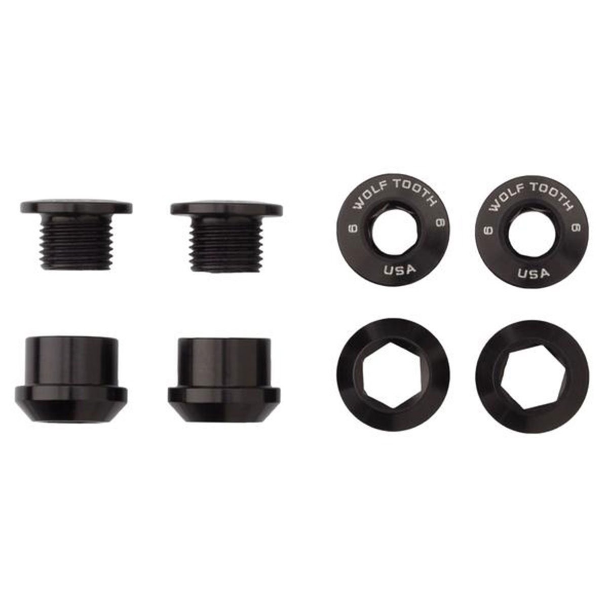 Tornillos Para Plato Wolf Tooth Chairing Bolts 4 (Negro)