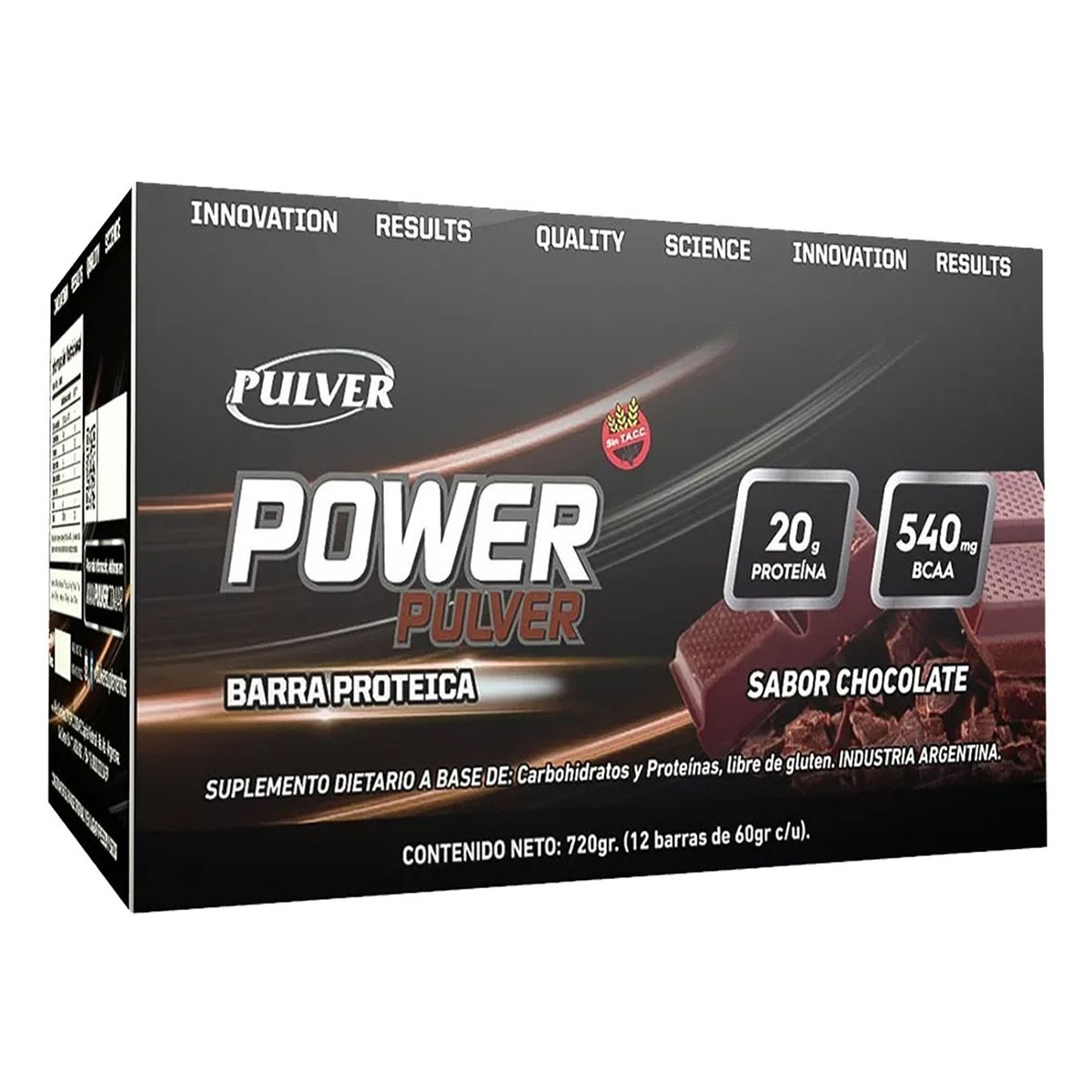 Power Pulver Barras Proteicas Caja 12 Unidades (Chocolate)