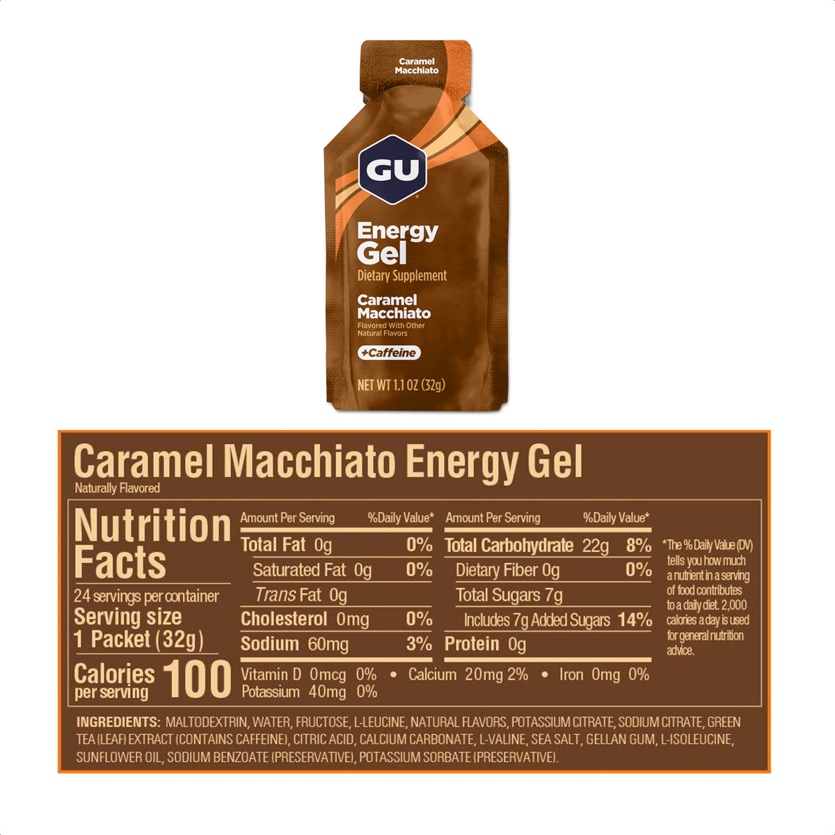 Gu Energy Gel (Caramel Macchiato - 40mg Cafeína) - Imagen 2