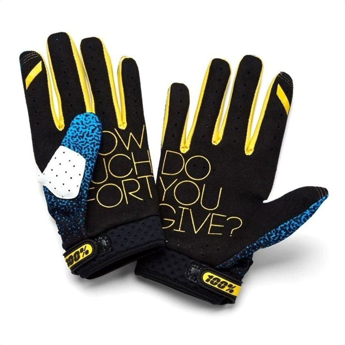 Guantes 100% Ride100percent Ridefit 2018 (Cyan/Black) - Imagen 2