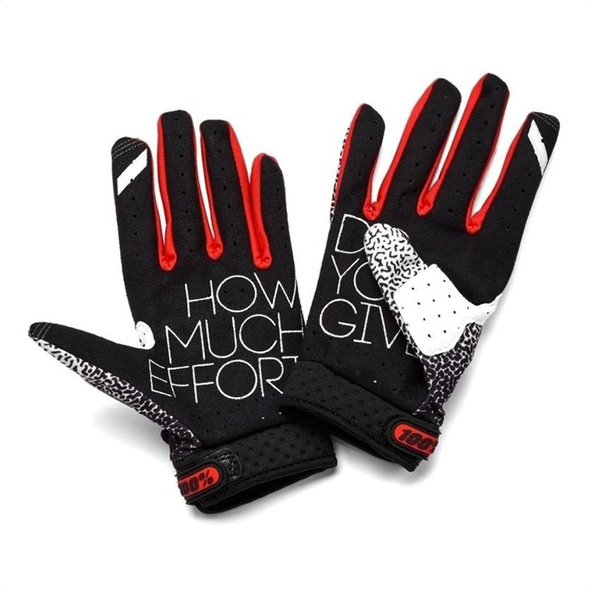 Guantes 100% Ride100percent Ridefit 2018 (Black/White) - Imagen 2