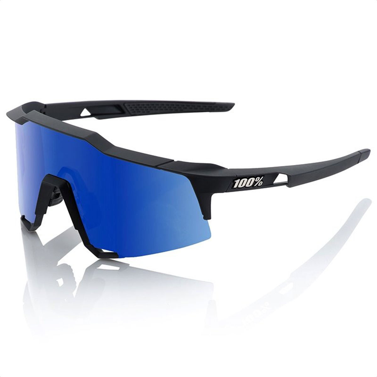Lentes De Sol Ciclismo 100% Speedcraft (Soft Tact Black - Ice Blue)