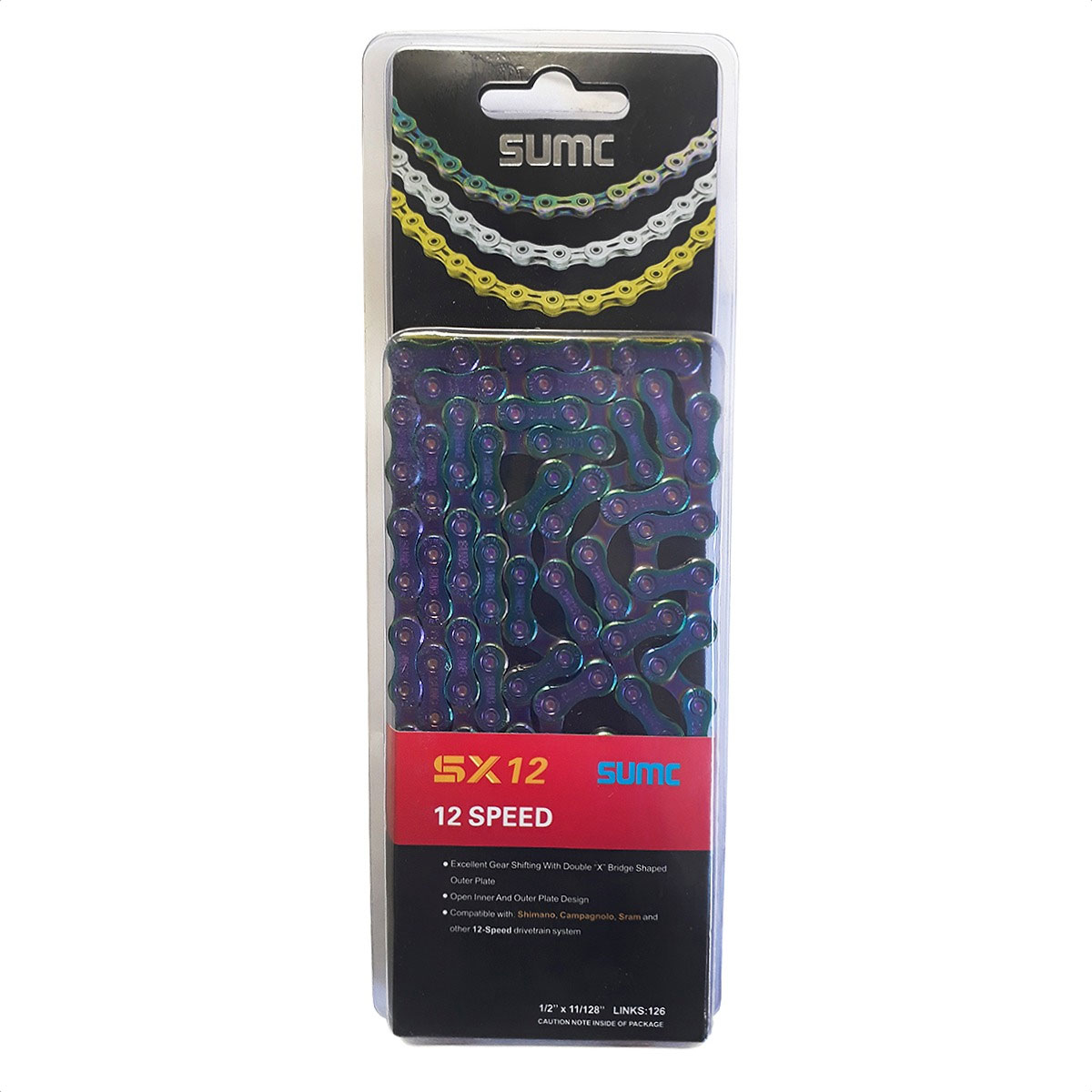 Cadena Sumc Sx 12 Rainbow Shimano Sram 12v - Imagen 3