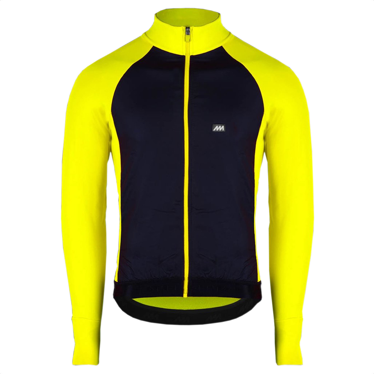 Campera Ciclismo Magenta 2.9 Frizada Con Rompeviento (Negro/Amarillo Fluo)