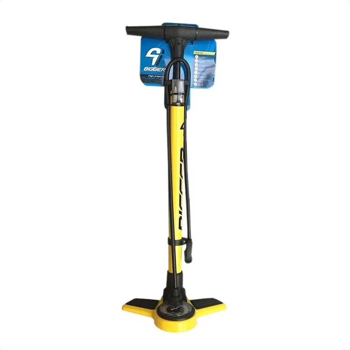 Inflador De Pie Bigger High Pressure Colores Amarillo (160psi)
