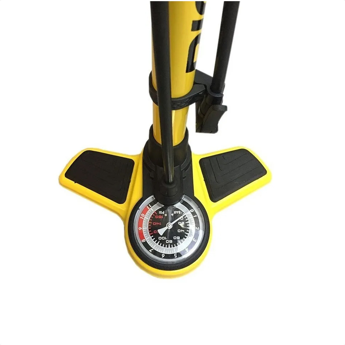 Inflador De Pie Bigger High Pressure Colores Amarillo (160psi) - Imagen 2