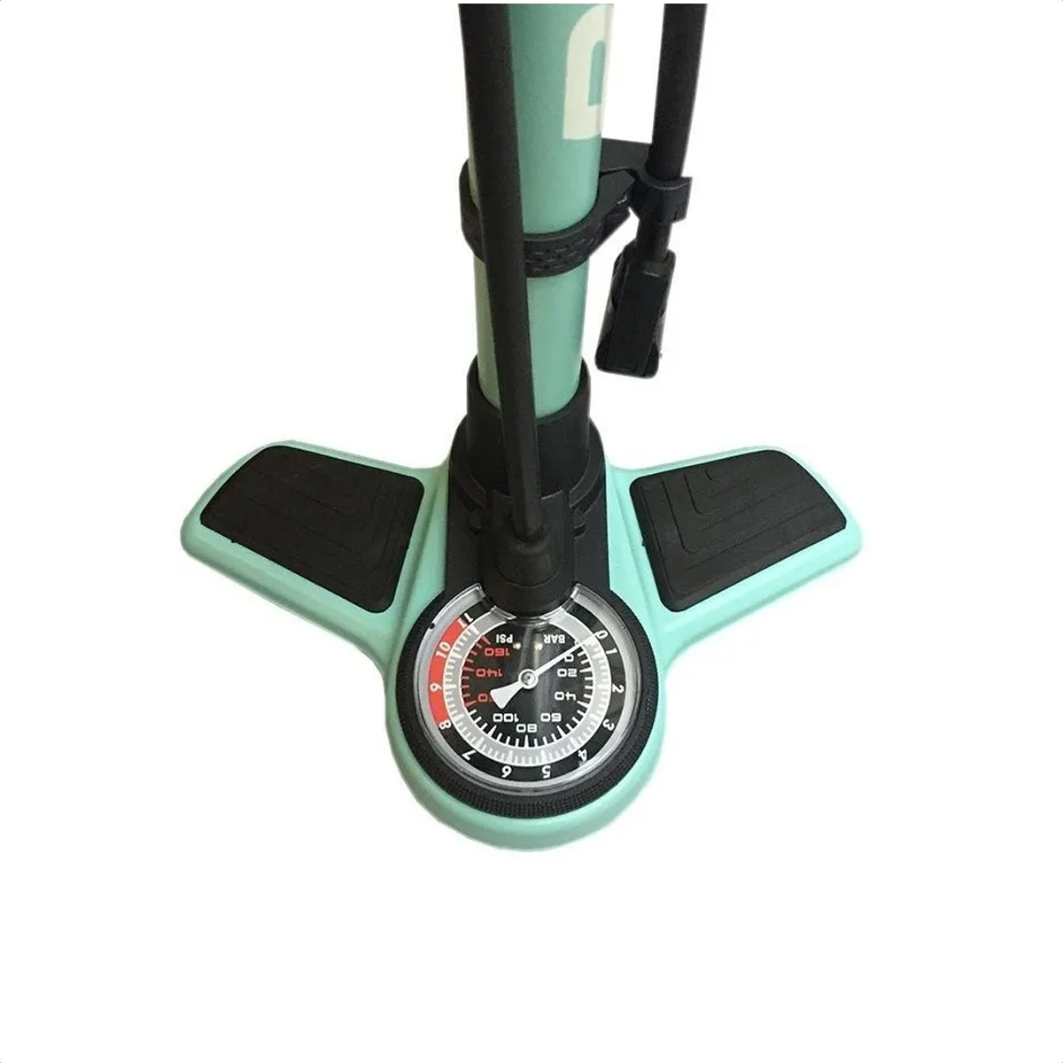 Inflador De Pie Bigger High Pressure Colores Celeste (160psi) - Imagen 2