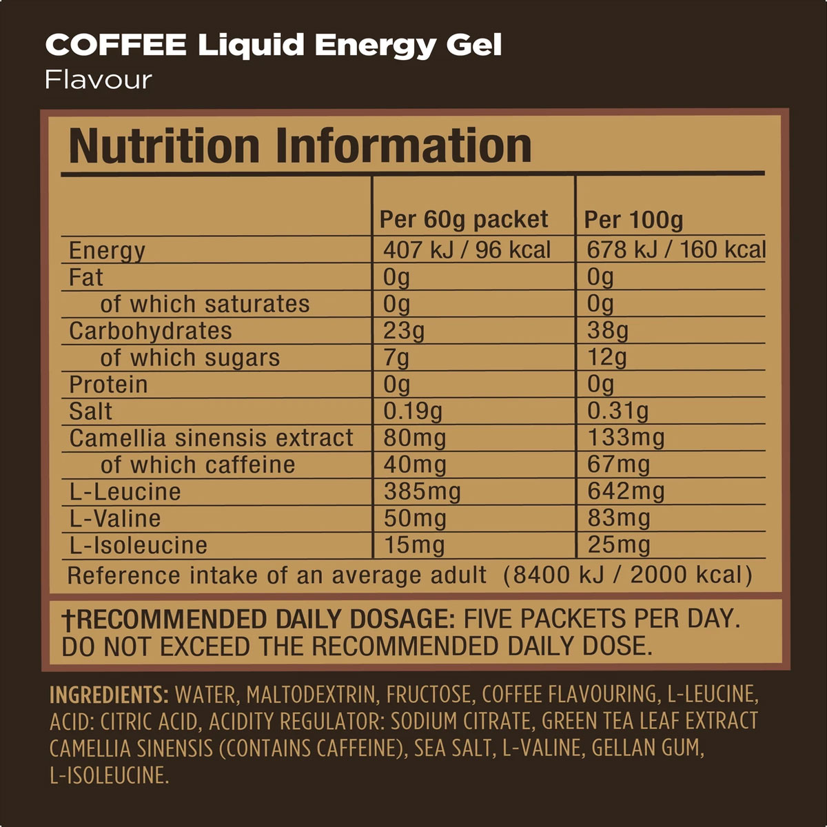 Gu Liquid Energy (Coffee - 40mg Cafeina) - Imagen 2