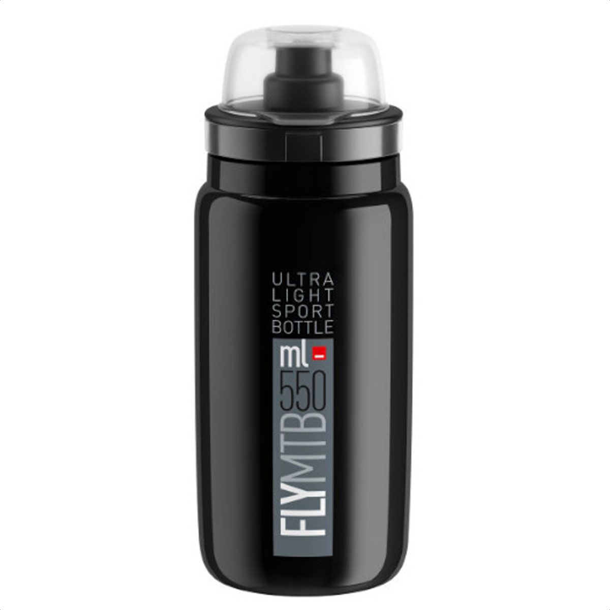 Caramañola Elite Fly Mtb 550ml Con Tapa (Black-Grey)