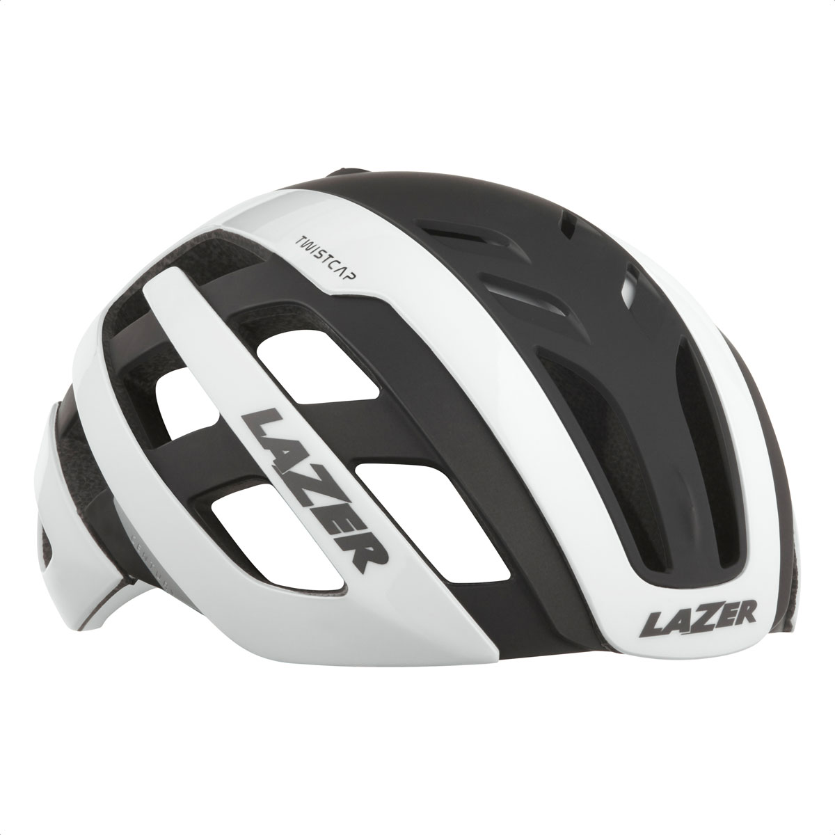 Casco Lazer Century + Led Recargable (White Black)