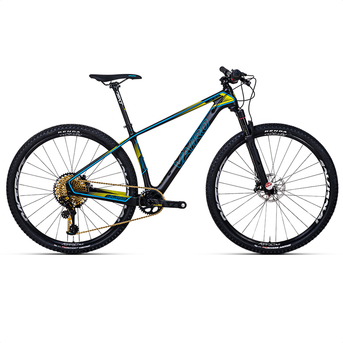Bicicleta Mtb Vairo XR 9.9 Sram XX1 Eagle R29 (Negro/Cyan/Amarillo)