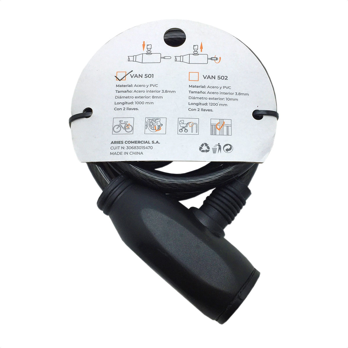 Linga Cable De Acero Van Halen VAN501 1000x8mm - Imagen 3