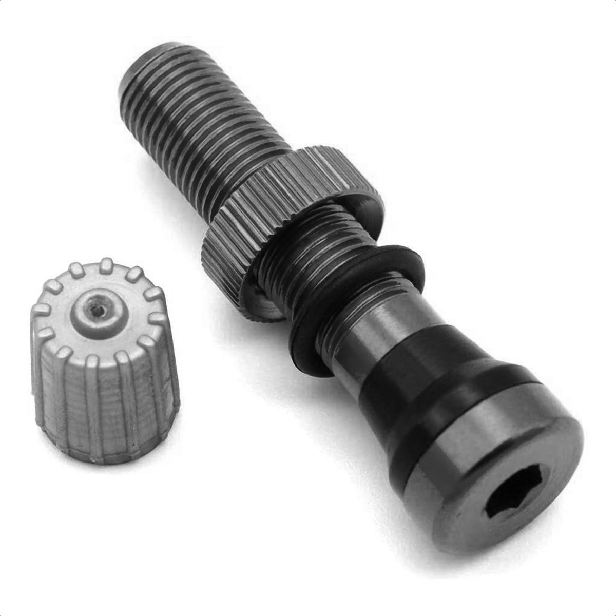 Válvulas Schrader Tubeless Encore Aluminio 40mm (Negro) - Imagen 2