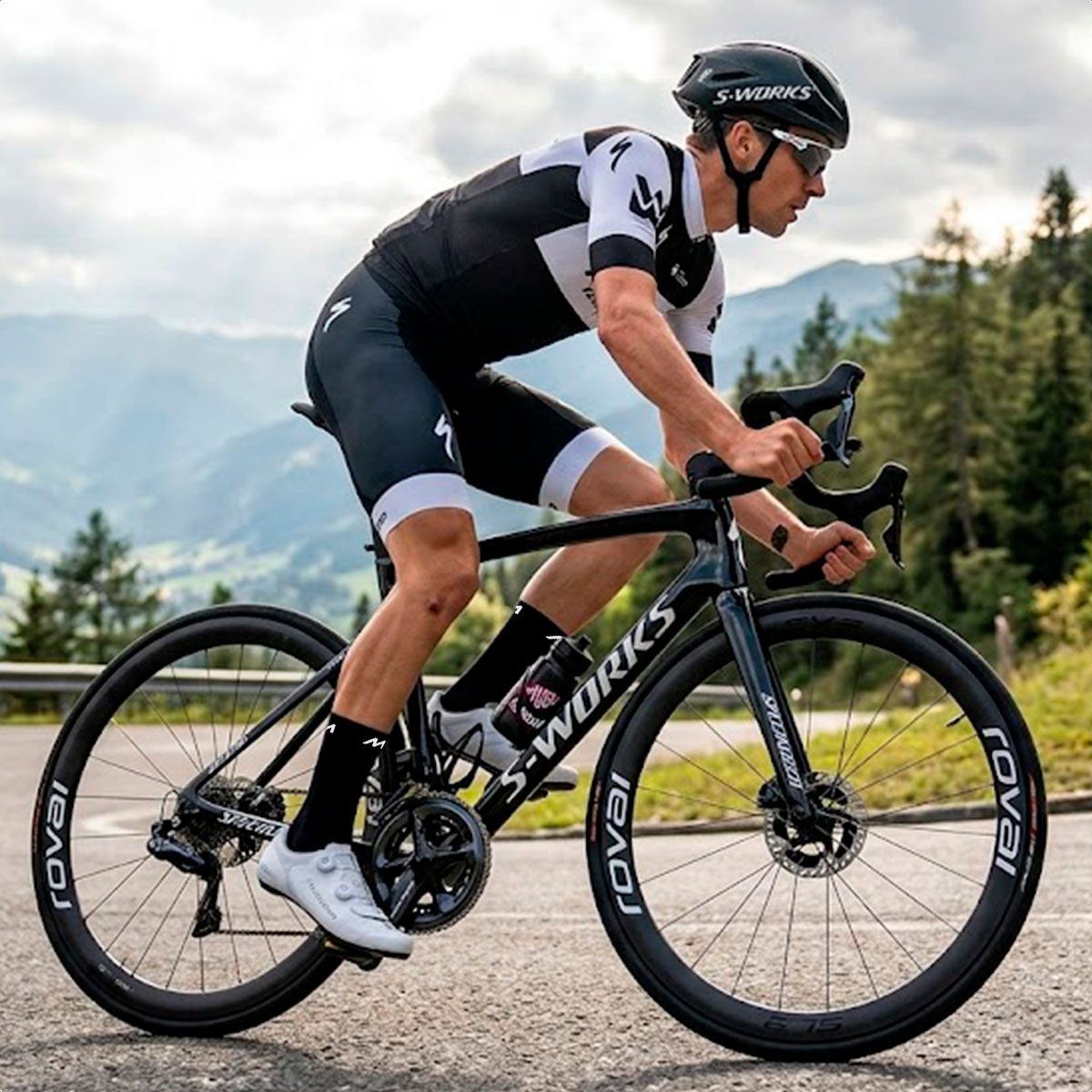 Medias Ciclismo Magenta Caña Alta (Negra/M Blanca) - Imagen 3