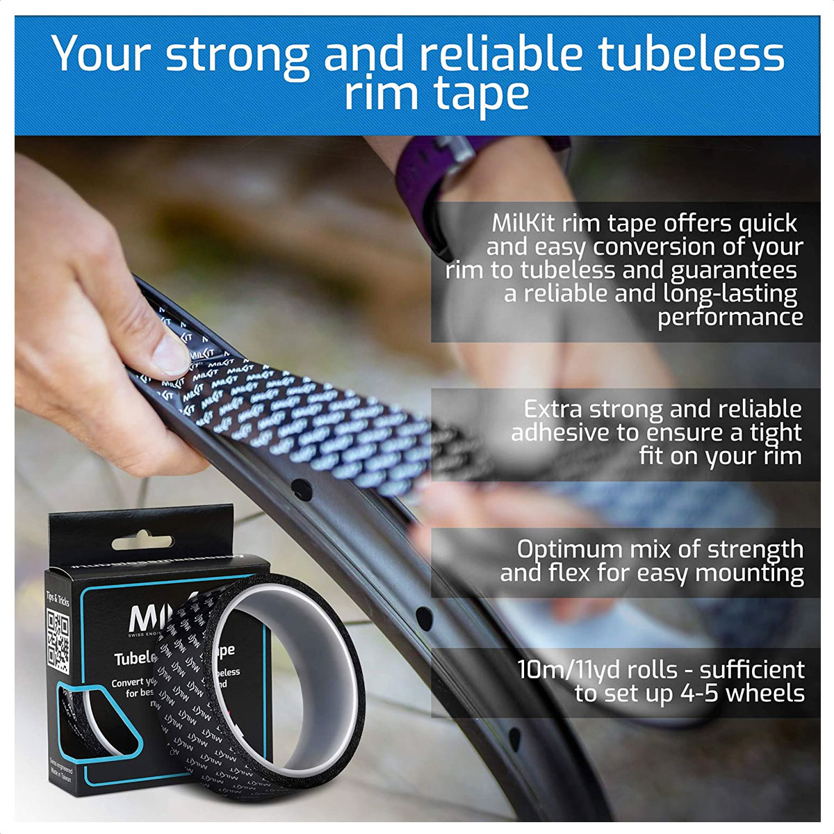 Cinta Para Tubelizar Milkit Tubeless Rim Tape - Imagen 3