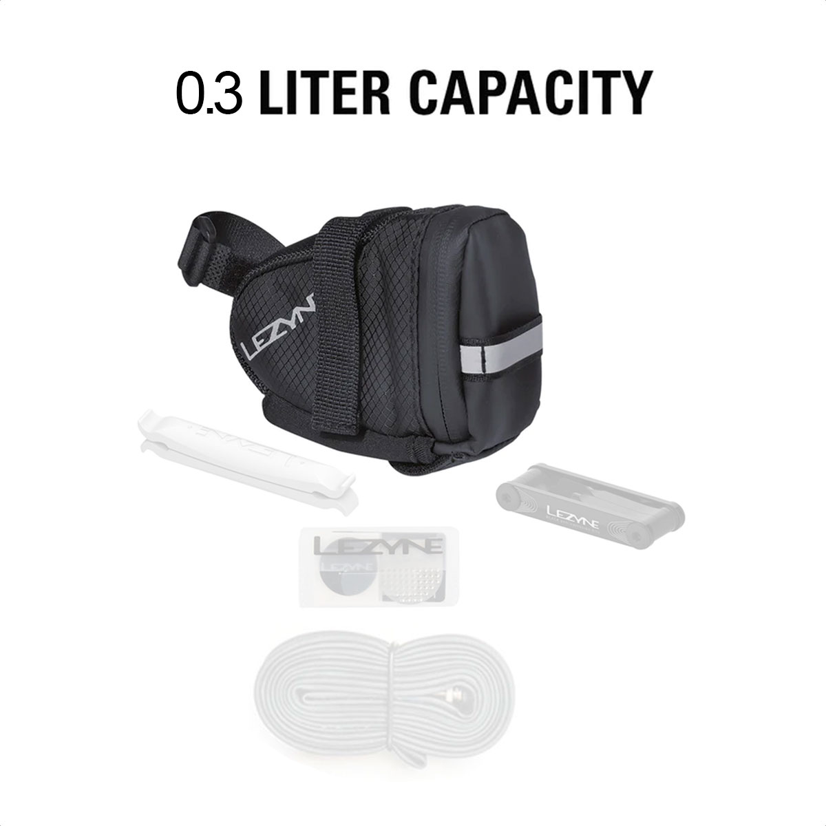 Bolso Bajo Asiento Lezyne S Caddy 0.3 Lts (Black/Black) - Imagen 2