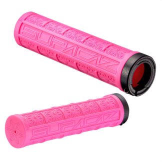 Puños Grip Supacaz Grizips Rubber Lock-on Ring (Neon Pink)