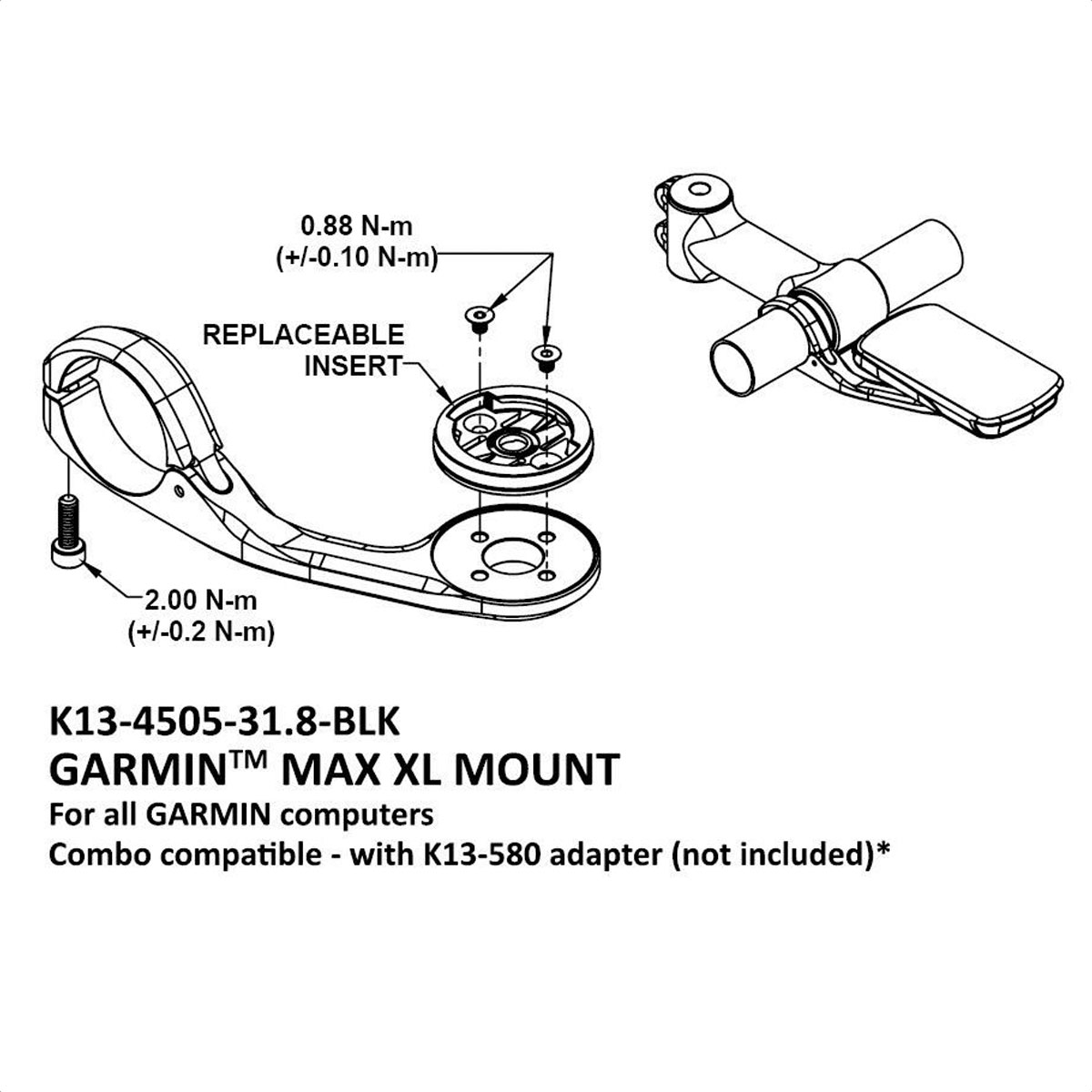 Soporte Gps K-Edge Garmin Max XL Mount (Black) - Imagen 3