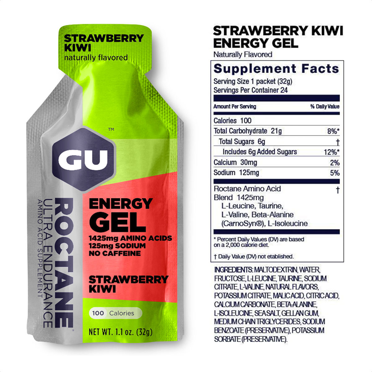 Gu Roctane Energy Gel Caja x24 (Strawberry Kiwi - Sin Cafeína) - Imagen 2