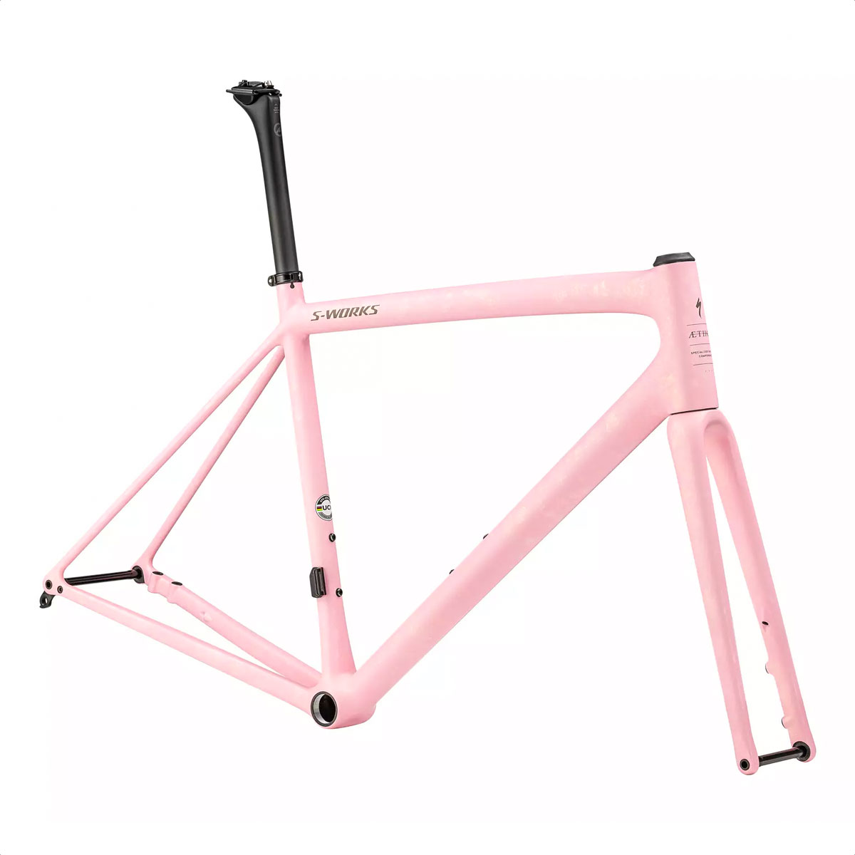 Cuadro S-Works Aethos Frameset (Satin Red Ghost Pearl Organic Color Run Over Desert Rose/Taupe)