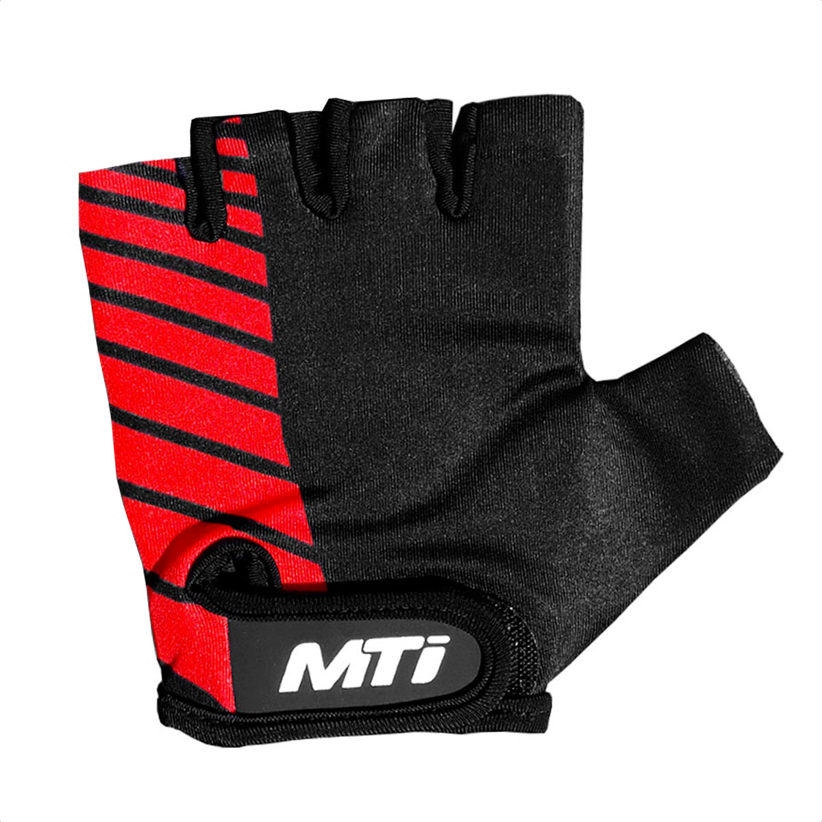 Guantes Ciclismo Dedos Cortos Mti Cross Tech (Negro/Rojo) - Imagen 2