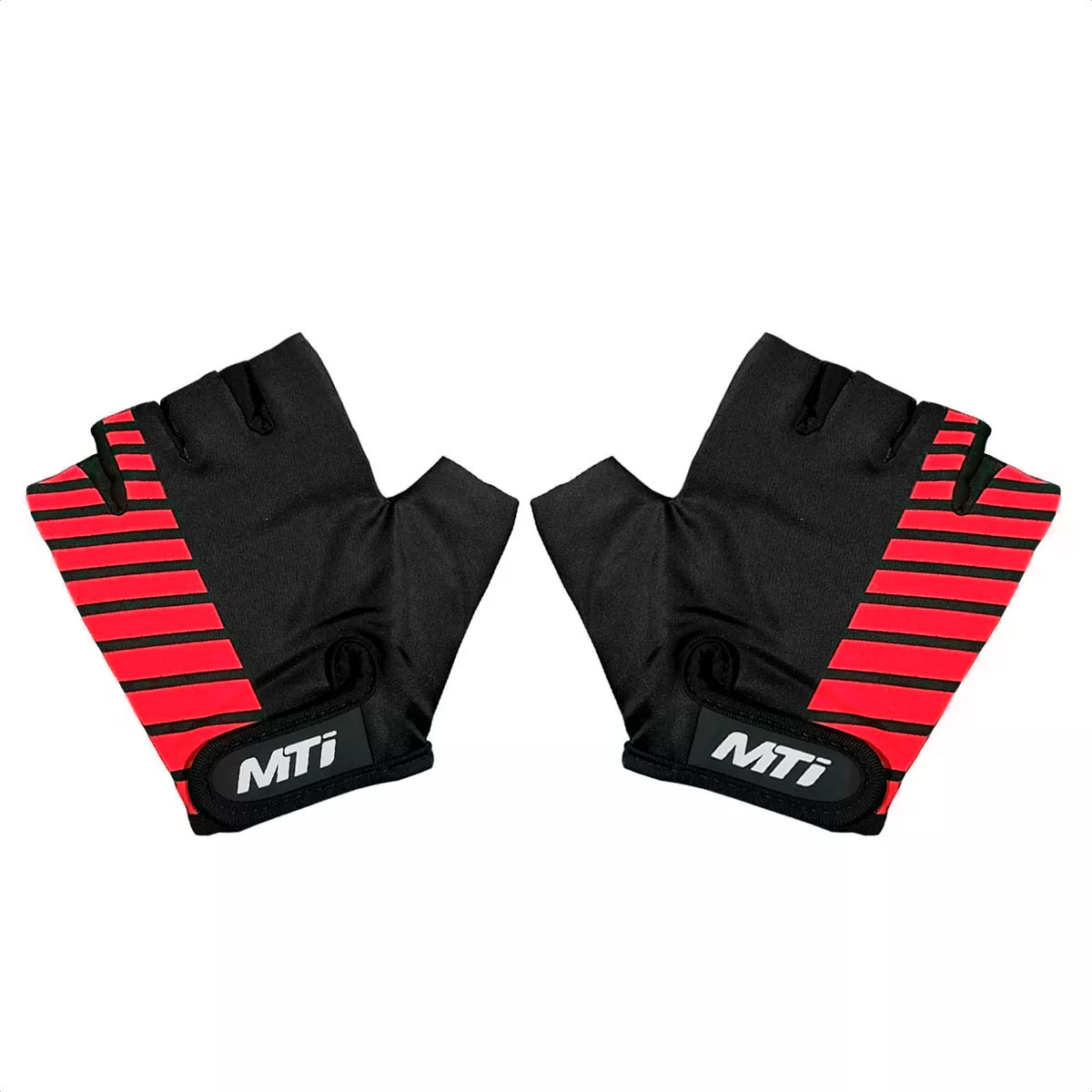 Guantes Ciclismo Dedos Cortos Mti Cross Tech (Negro/Rojo) - Imagen 3