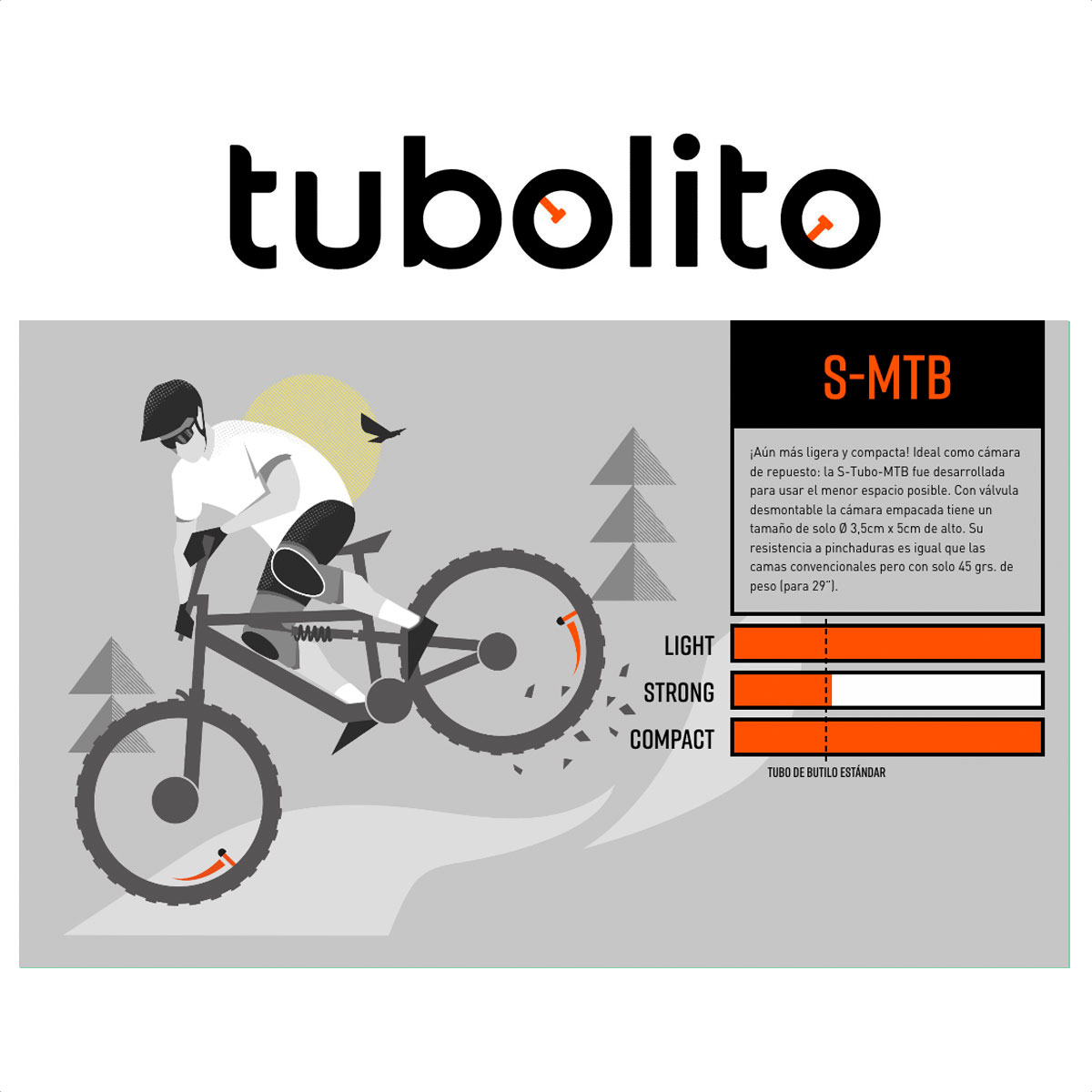 Camara Tubolito S-MTB 27.5/29x1.8-2.5 (Presta Orange 42mm) - Imagen 3