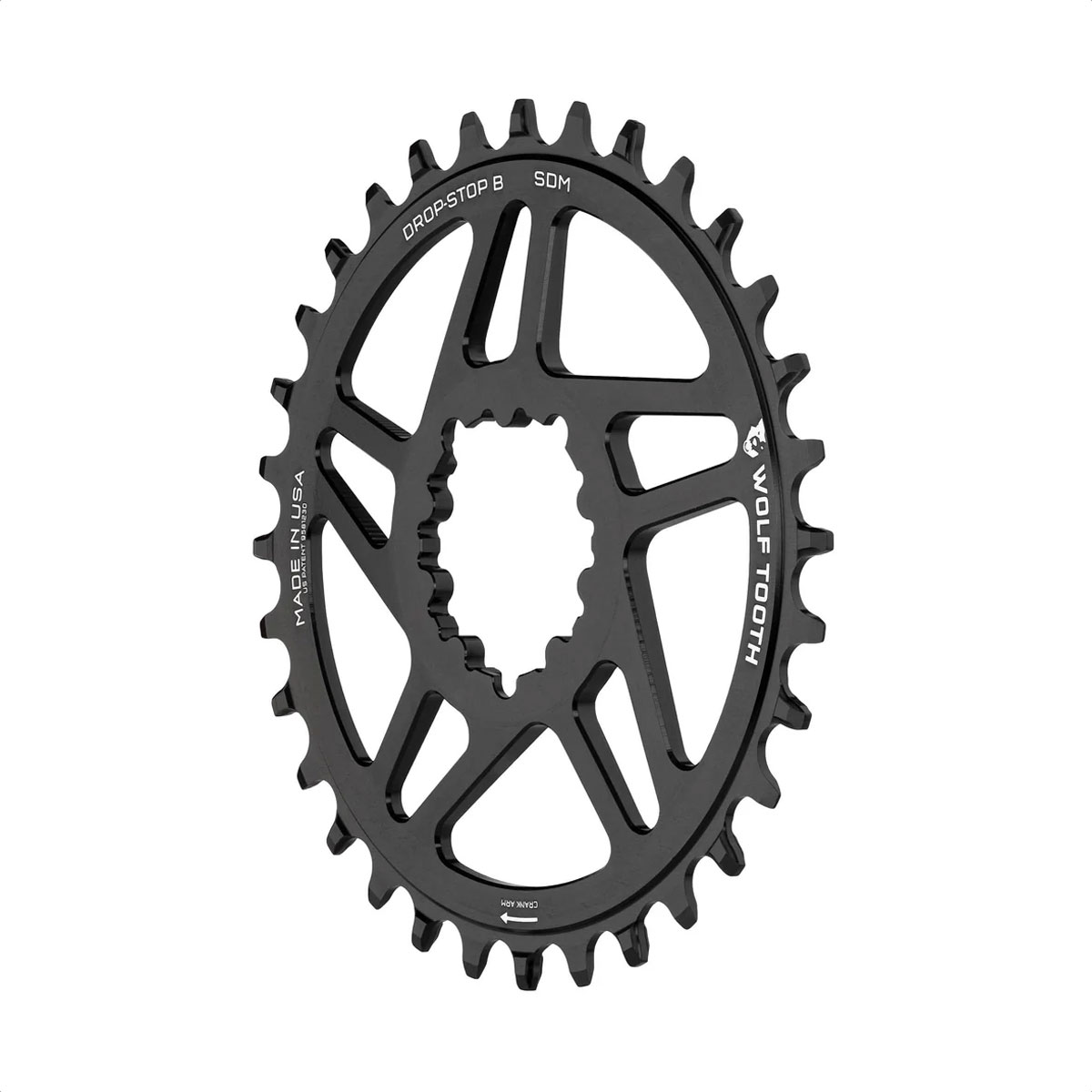 Monoplato Wolf Tooth Drop-Stop B Sram 3 Bolts 3mm Round (34t) - Imagen 2