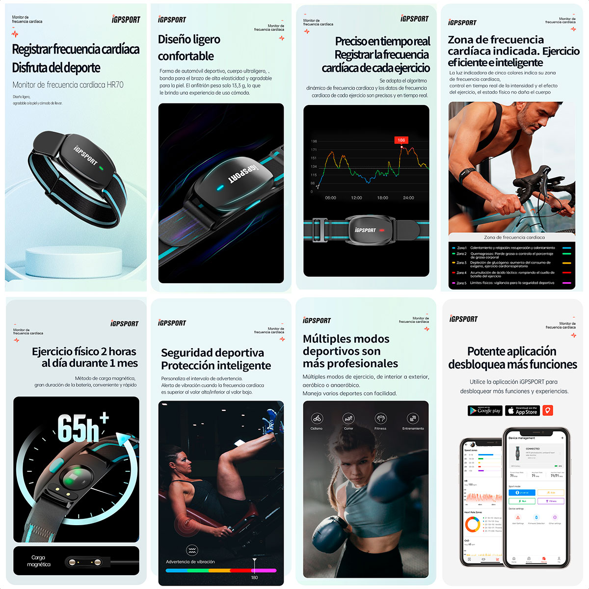 Banda Cardiaca De Brazo iGPSport HR70 Bluetooth ANT+ - Imagen 3