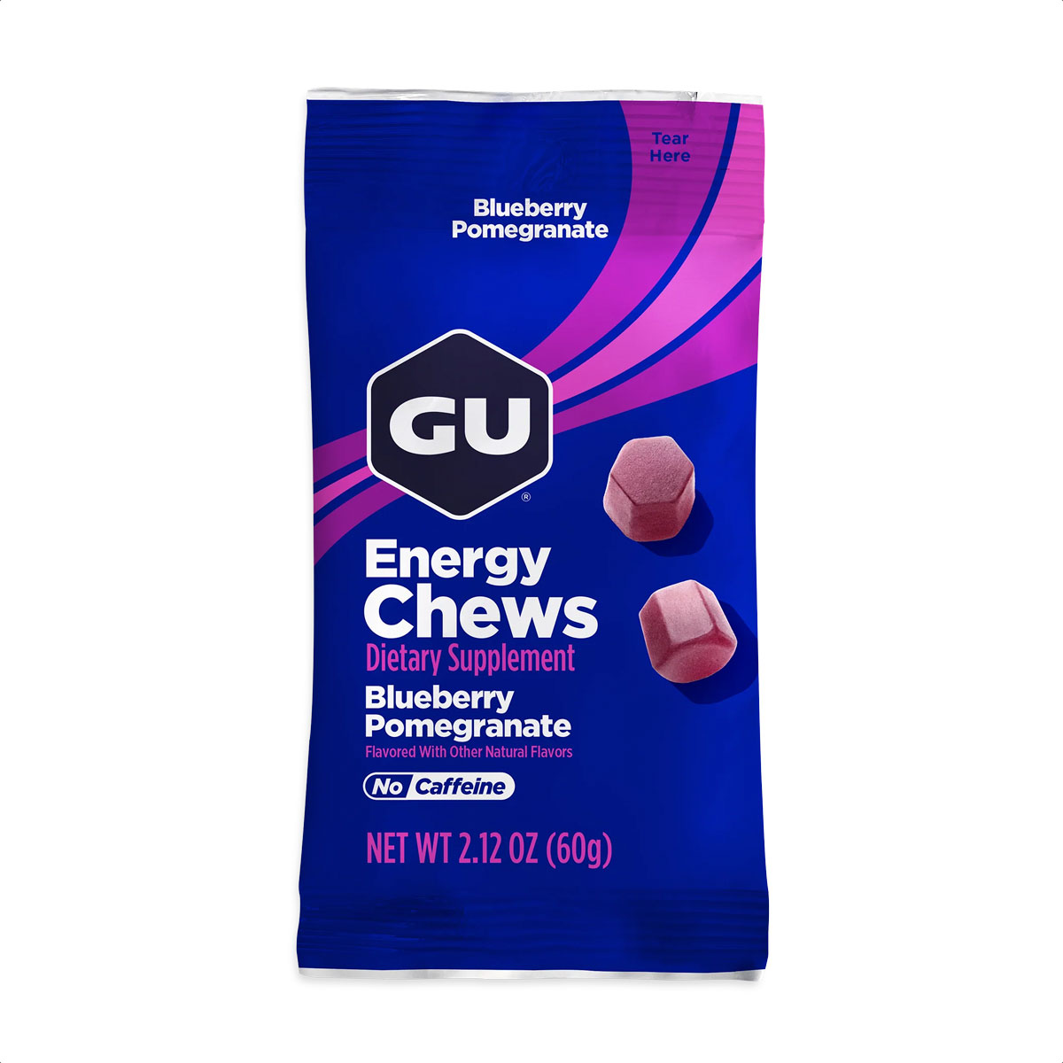 Gu Energy Chews Gomitas (Blueberry Pomegranate - Sin Cafeína)