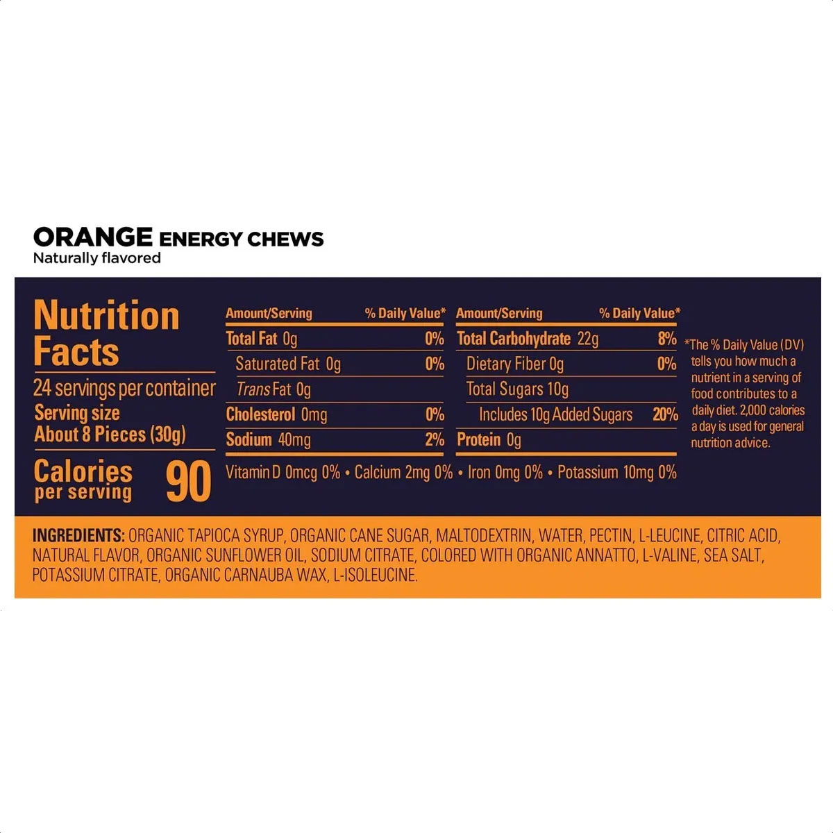 Gu Energy Chews Gomitas (Orange - Sin Cafeína) - Imagen 2