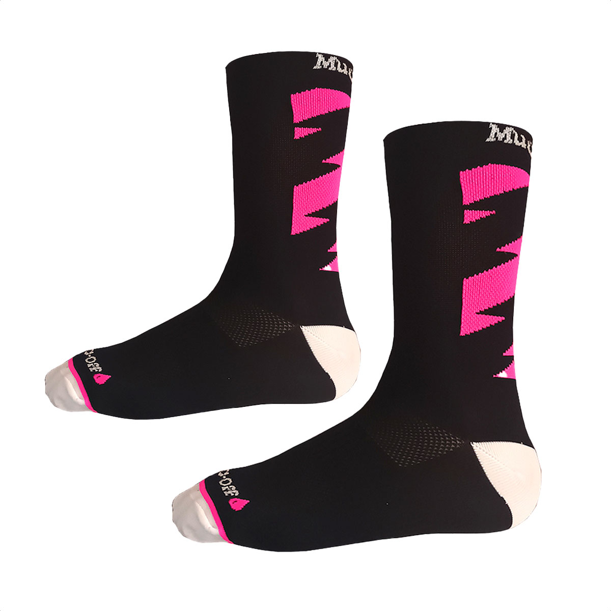 Medias De Ciclismo Muc-off Cycling Socks (Negro/Rosa/Blanco/Rayos) - Imagen 3