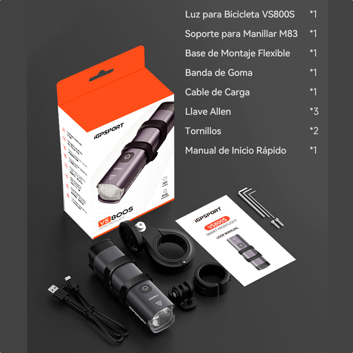Luz Led Delantera iGPSport VS800S Smart Frontlight 800lm - Imagen 2