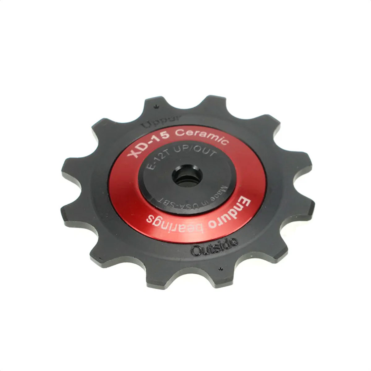 Rueditas Pata De Cambios ENDURO Bearings BKCJ-0505 - 12/14 tooth, XD15 Ceramic Hybrid Bearing, Machined Delrin, SRAM Eagle AXS 12v (5mm bolt hole) - (Red) - Imagen 2