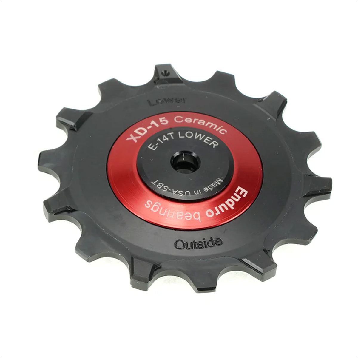 Rueditas Pata De Cambios ENDURO Bearings BKCJ-0505 - 12/14 tooth, XD15 Ceramic Hybrid Bearing, Machined Delrin, SRAM Eagle AXS 12v (5mm bolt hole) - (Red) - Imagen 3