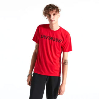 Remera Camiseta Specialized Men's Wordmark Short Sleeve T-Shirt (Flo Red)