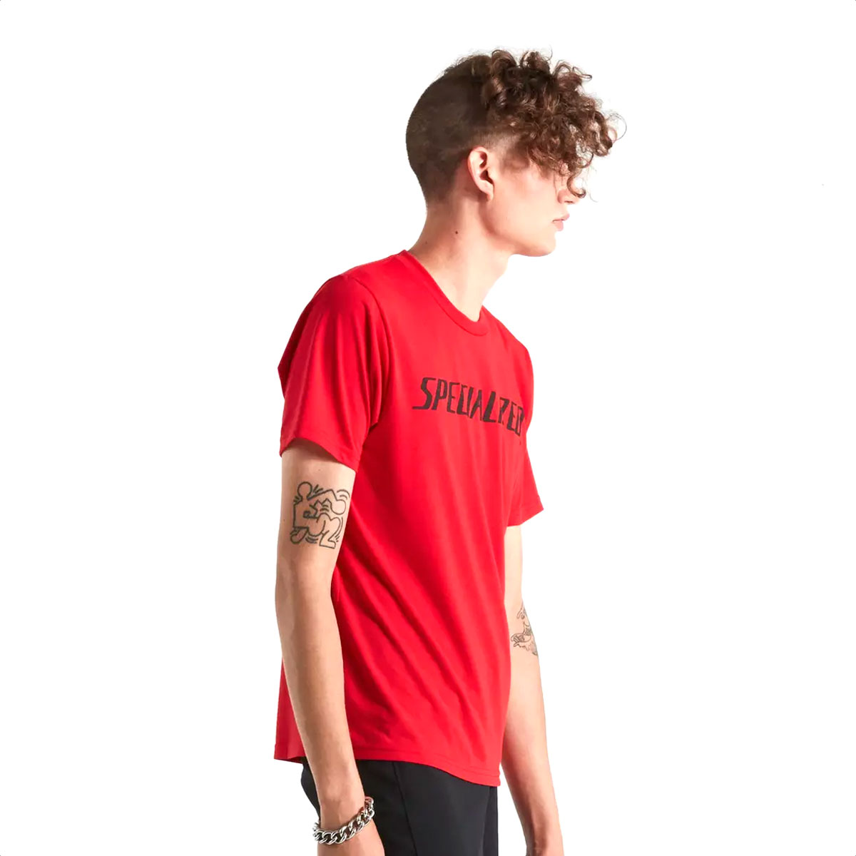 Remera Camiseta Specialized Men's Wordmark Short Sleeve T-Shirt (Flo Red) - Imagen 2