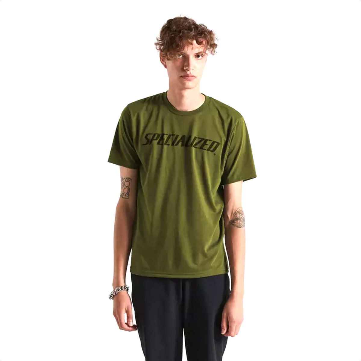 Remera Camiseta Specialized Men's Wordmark Short Sleeve T-Shirt (Olive Green)