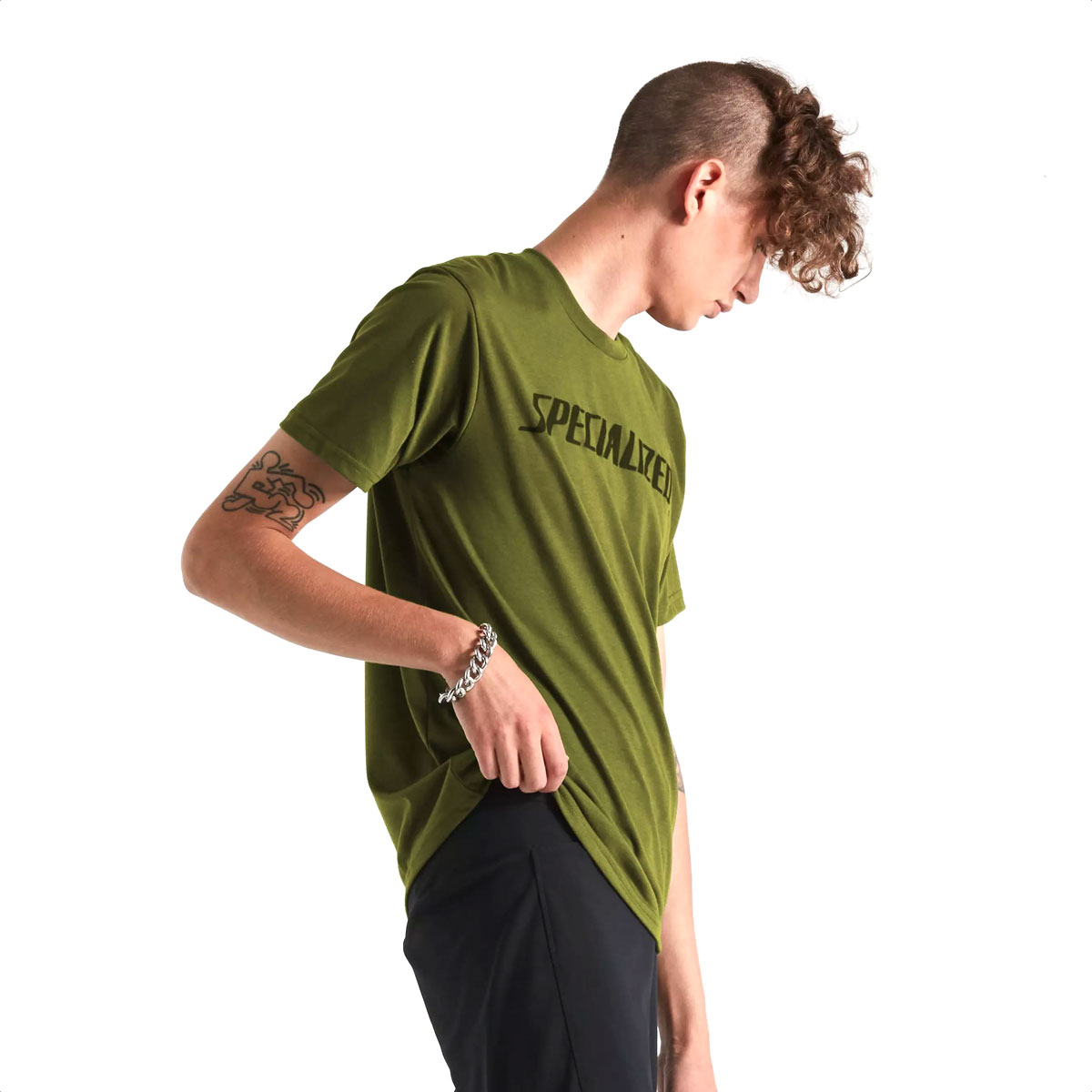 Remera Camiseta Specialized Men's Wordmark Short Sleeve T-Shirt (Olive Green) - Imagen 2