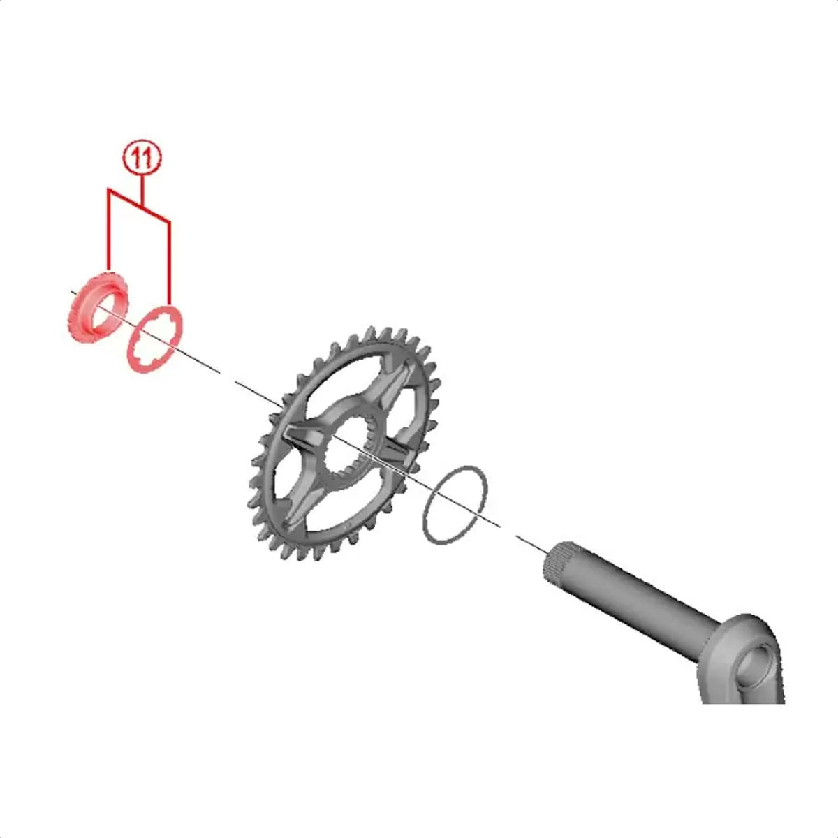 Tuerca De Bloqueo Shimano FC-M8100 Lock Ring & Washer (Y0J698060) - Imagen 3