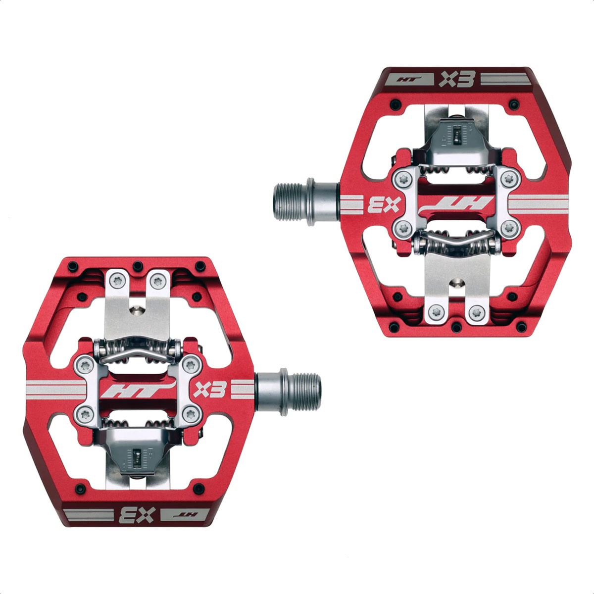 Pedales Automáticos Mtb HT DH RACE X3 (Red) - Imagen 3