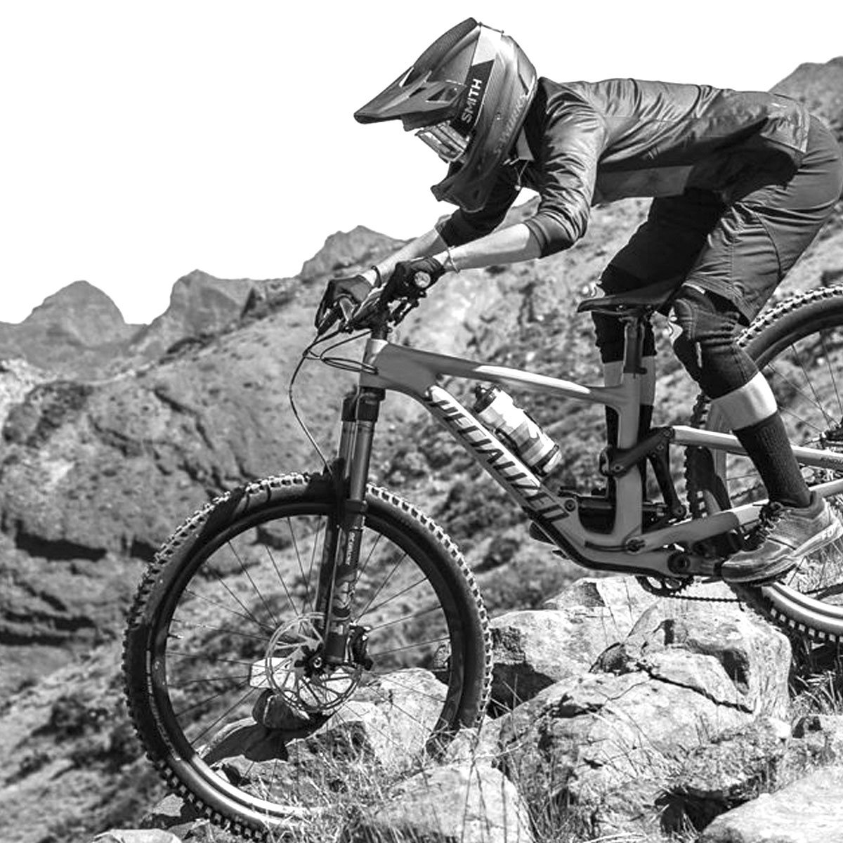 Guantes Ciclismo Dedos Largos MTB Itrack (Black/Cyan/Yellow) - Imagen 3