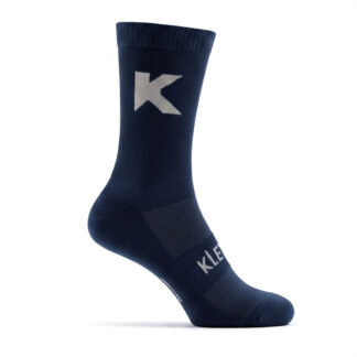 Medias Ciclismo KLETA Modelo K Caña Alta (Azul Logo Blanco)