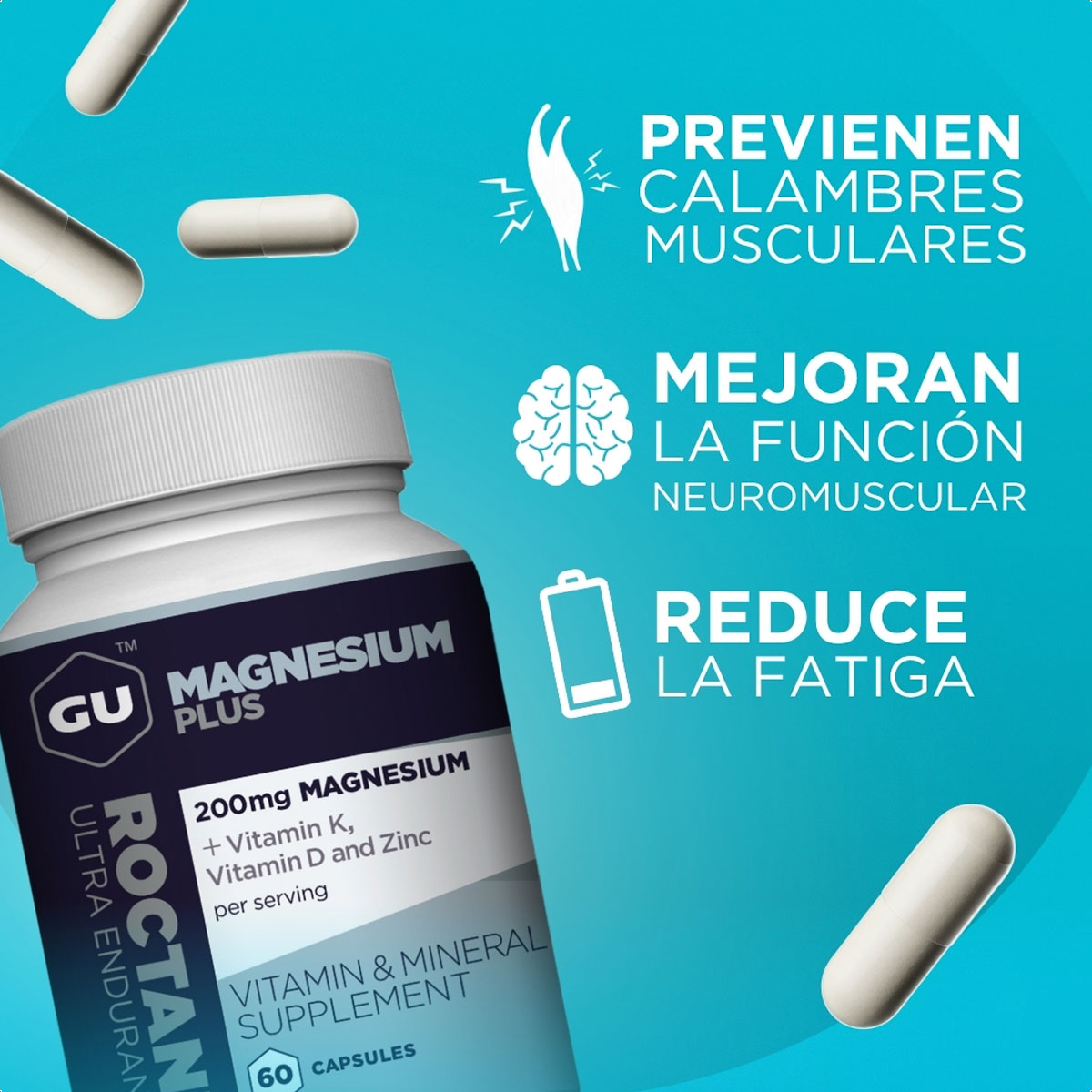 Cápsulas Gu Roctane Magnesium Plus 200mg (30 servicios) - Imagen 3