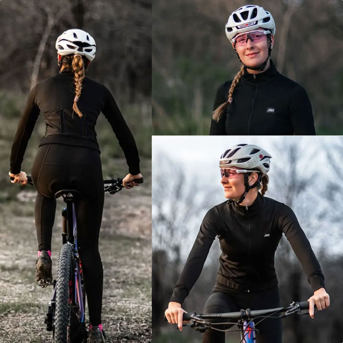 Campera Ciclismo Magenta Lisa Frisada Liviana (Negra) - Imagen 3