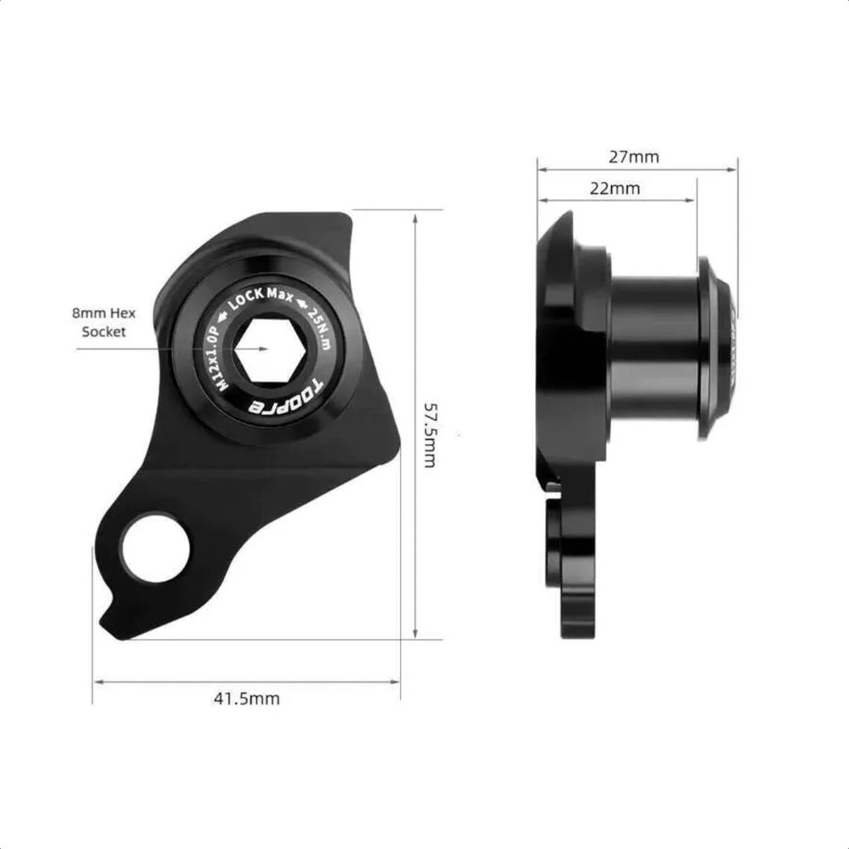 Fusible Toopre TL-054 Universal Derailleur Hanger - UDH (Black) - Imagen 3